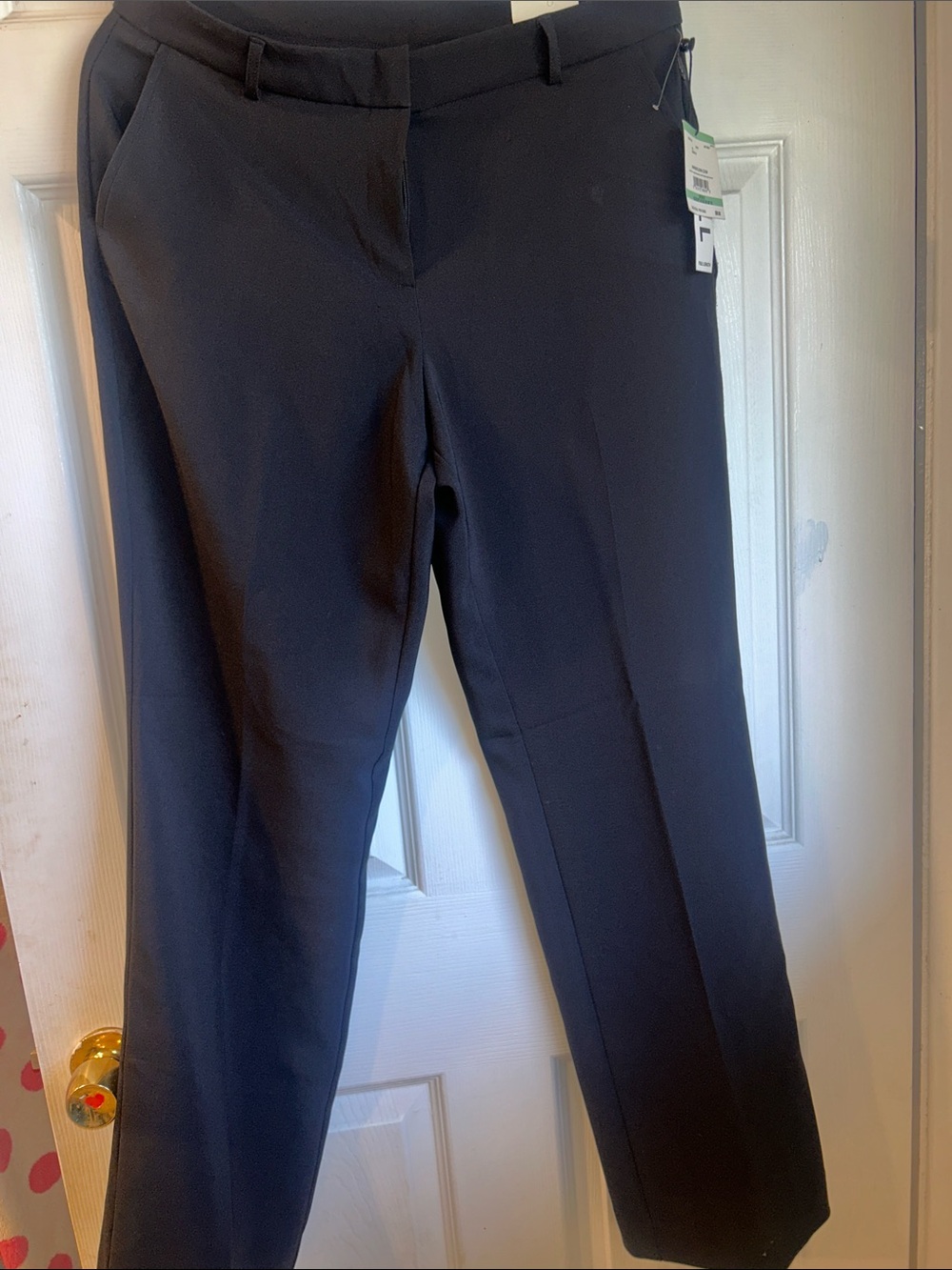 Anne Klein Black Straight-Leg Dress Trousers